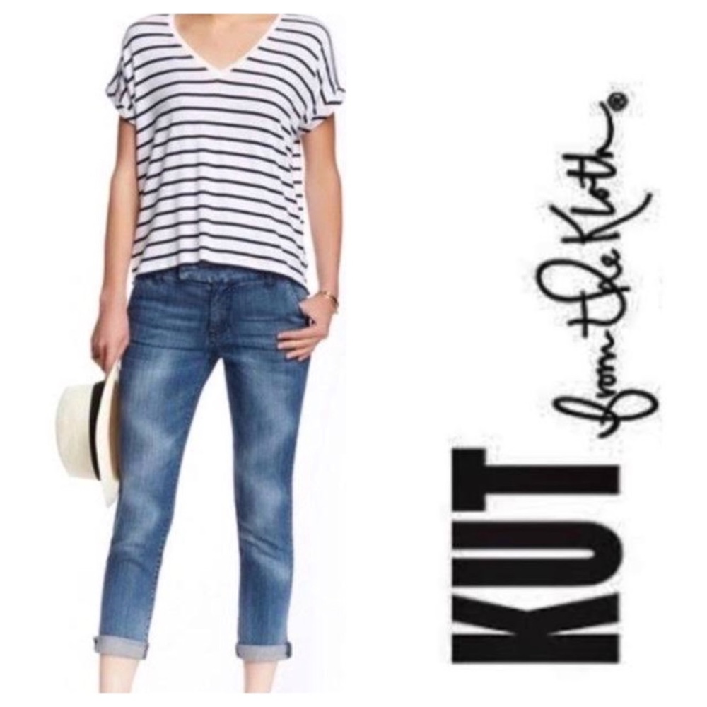 Kut from the Kloth BOYFRIEND Adele Slouchy Boyfriend distressed Jeans Si…